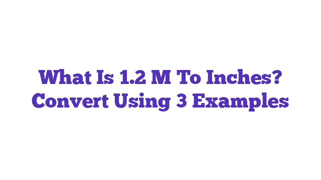 What Is 1.2 M To Inches? Convert Using 3 Examples