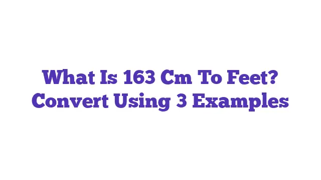 What Is 163 Cm To Feet? Convert Using 3 Examples