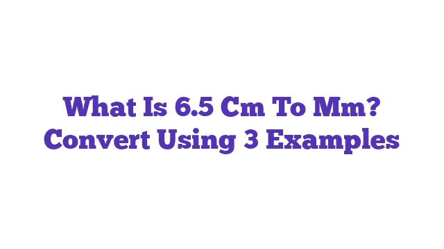 What Is 6.5 Cm To Mm? Convert Using 3 Examples