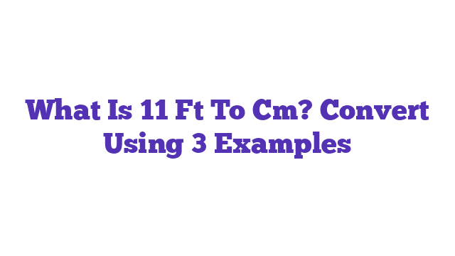 What Is 11 Ft To Cm? Convert Using 3 Examples