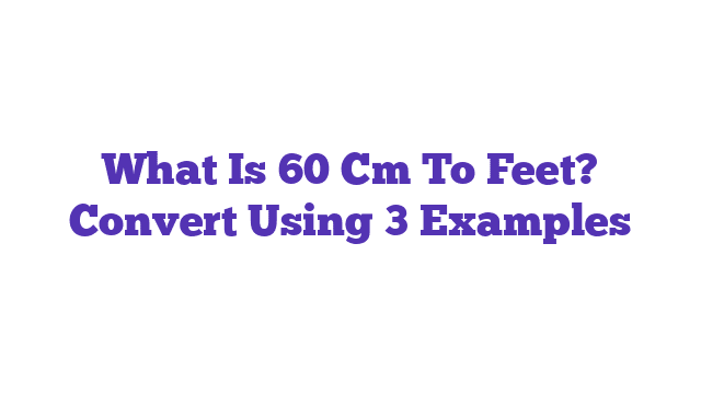 What Is 60 Cm To Feet? Convert Using 3 Examples