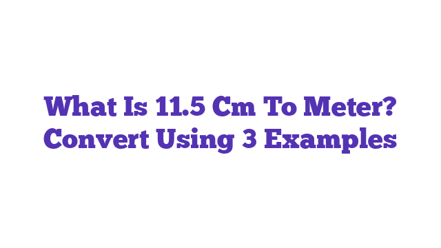 What Is 11.5 Cm To Meter? Convert Using 3 Examples