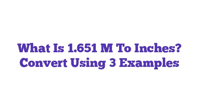 What Is 1.651 M To Inches? Convert Using 3 Examples