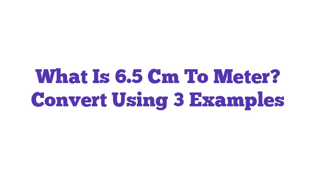 What Is 6.5 Cm To Meter? Convert Using 3 Examples